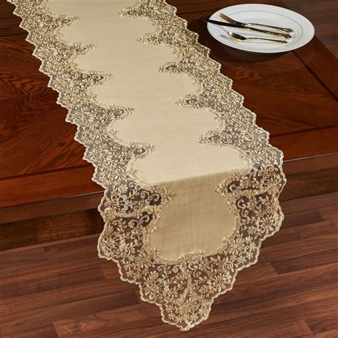 table runners gold for wedding